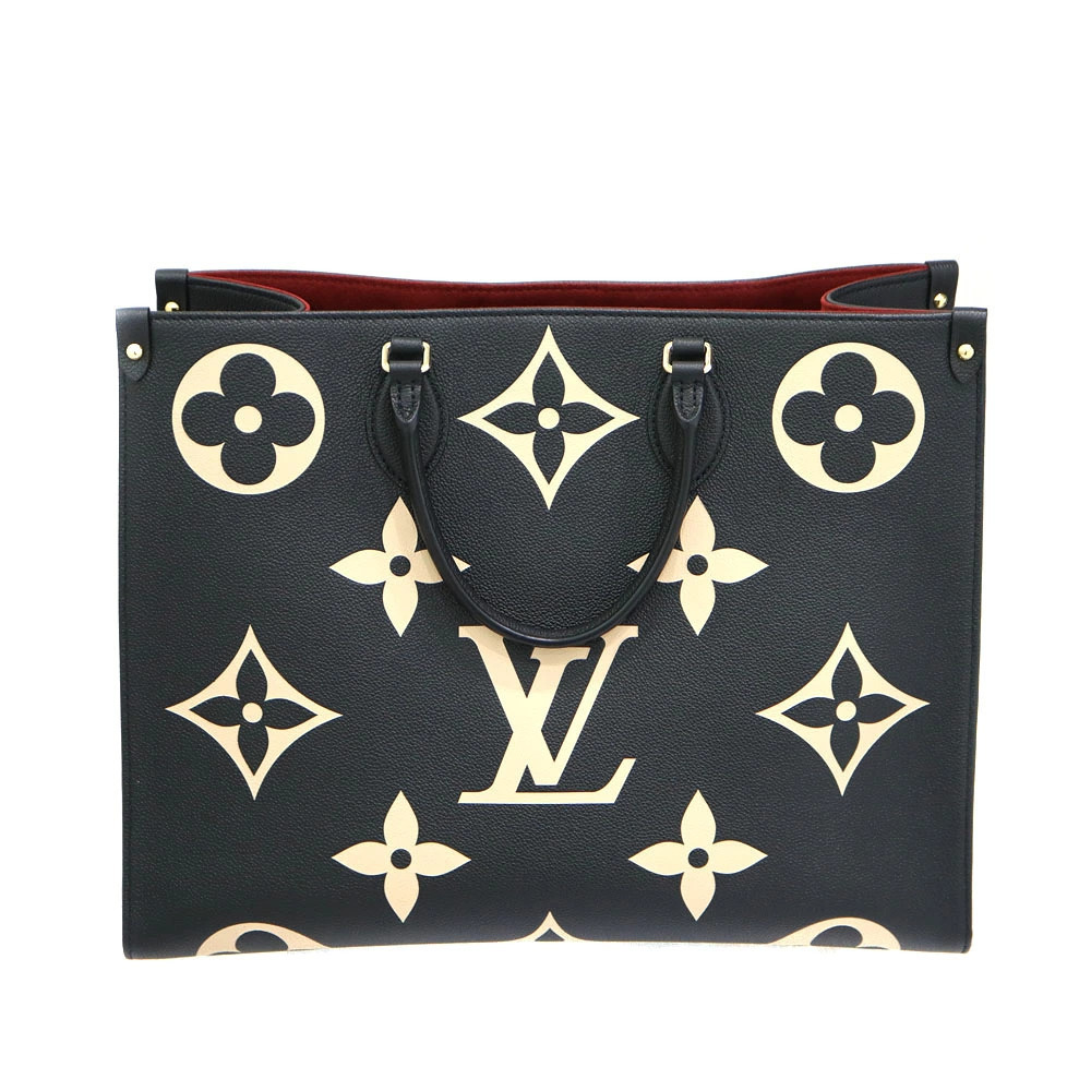 Louis Vuitton Black Bag Beige Tote OnTheGo